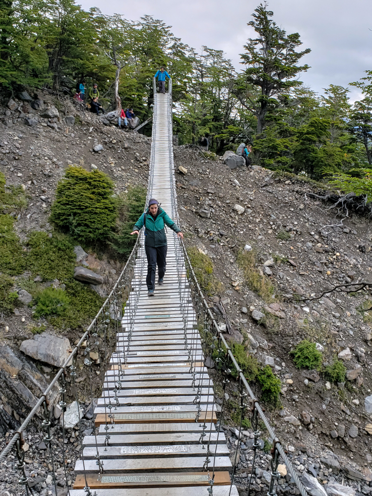 Me crossing the bridge