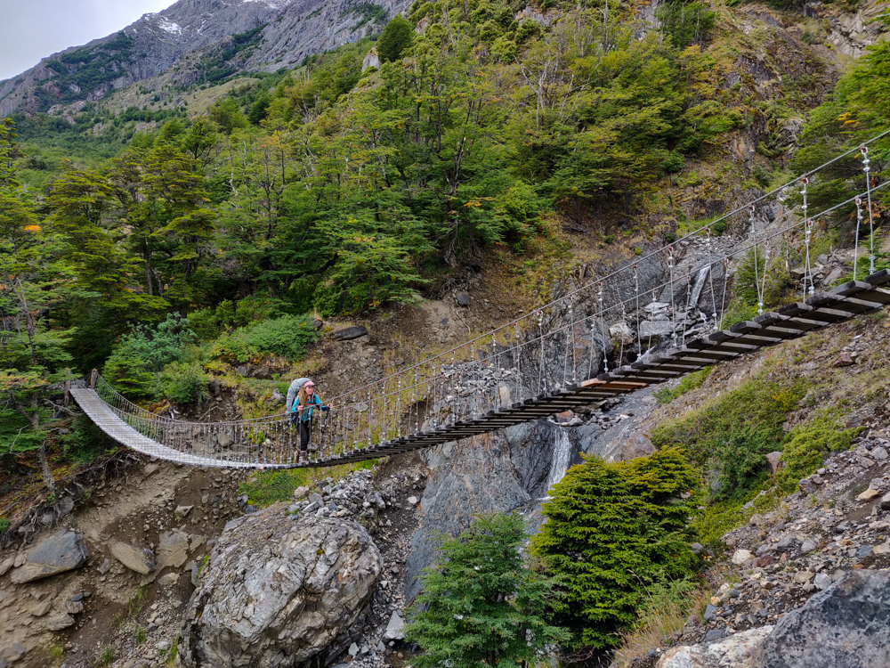 View of the suspension bridge from the side