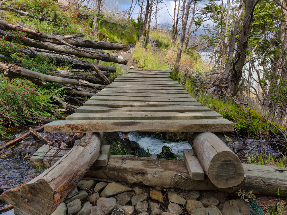 Plank bridge along the way