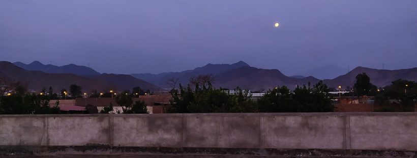 Full moon over the campus