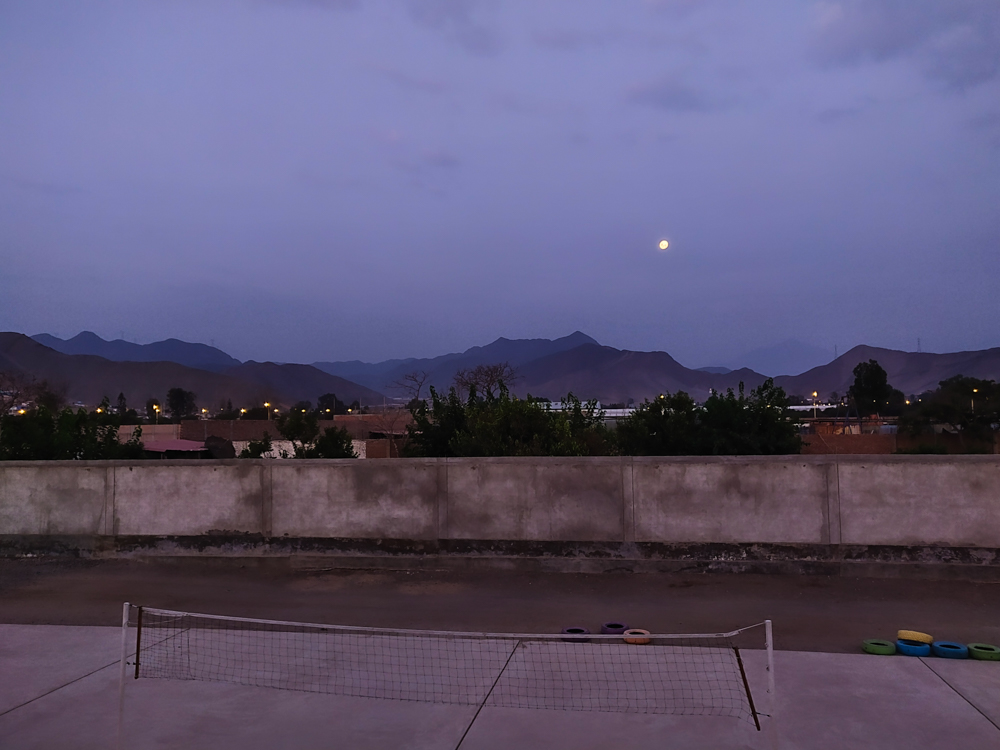 Full moon over the campus