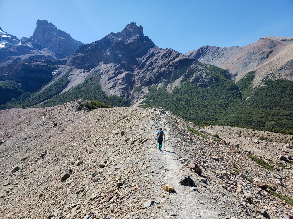 Me walking along a ridge