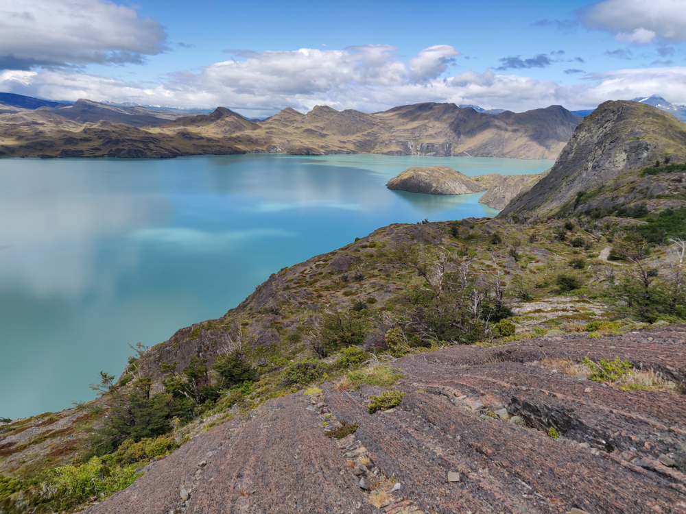 Another view of the lake with pretty colored rocks