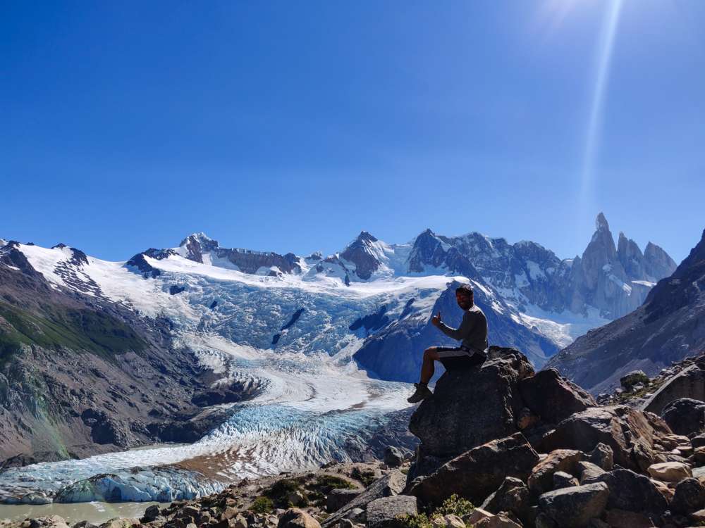 Mike with the glacier