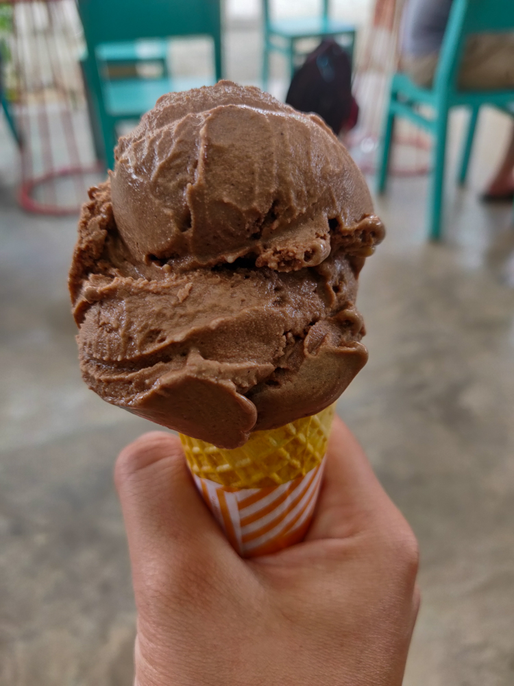 Chocolate ice cream cone