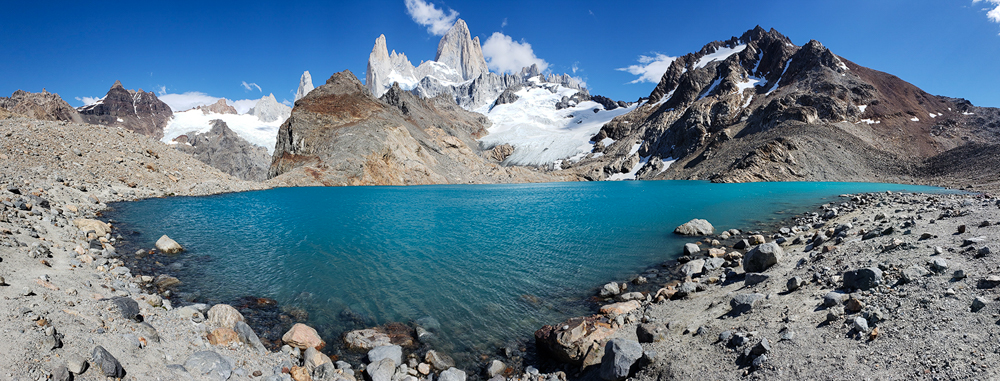 Pano of the lake and surrounding mountains