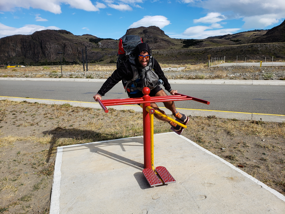 Mike on another mystery piece of exercise equipment