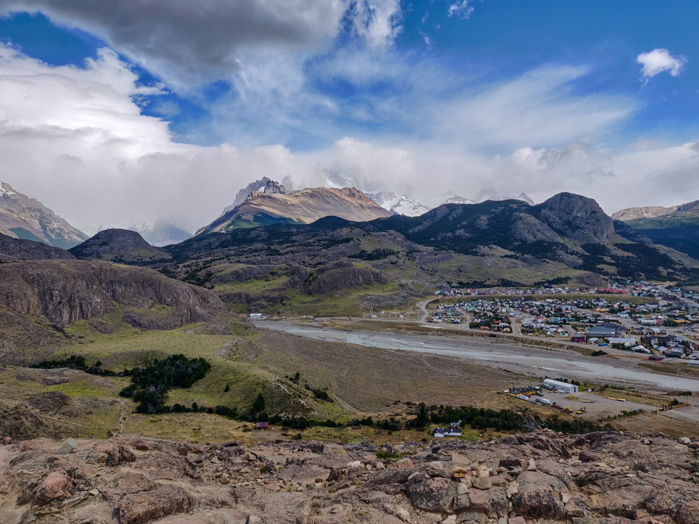 Fitz Roy almost completely blocked by clouds