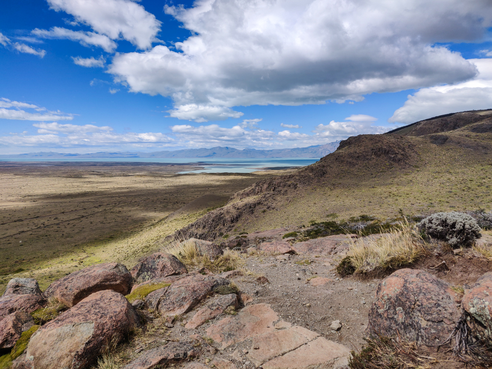 Mountains and a lake in the distance