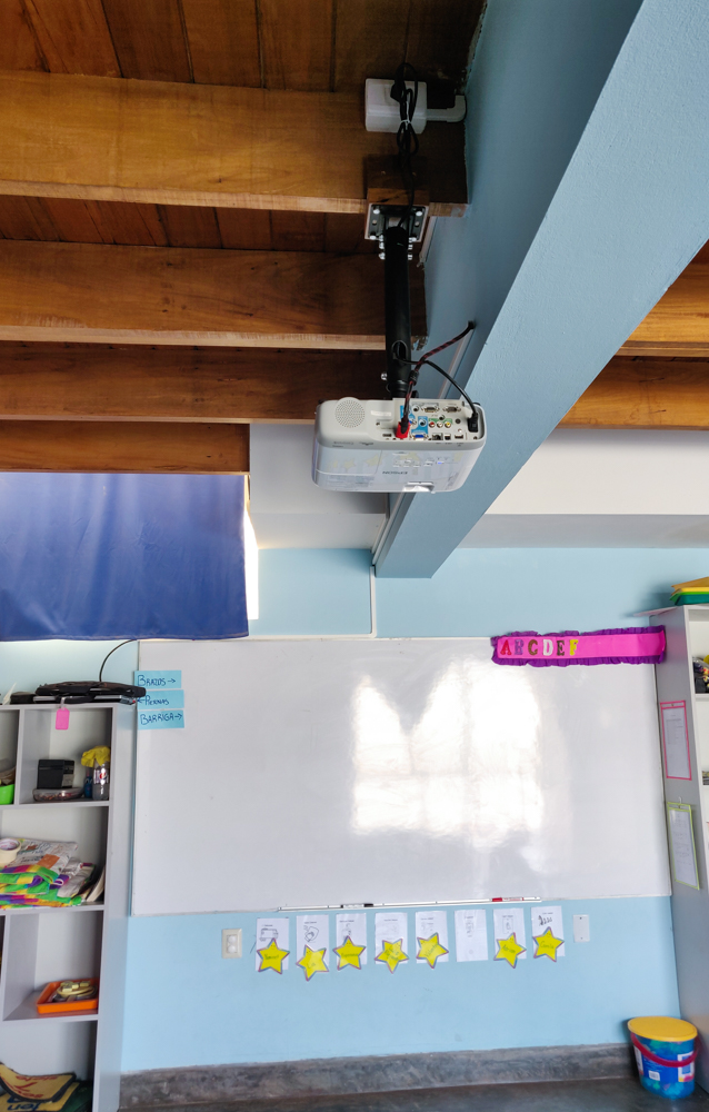 Jocelyn's classroom with her new projector