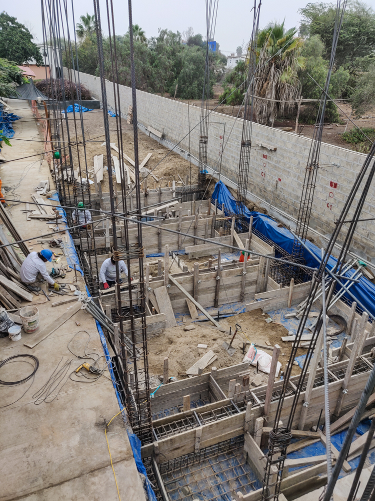 Most of the rebar and formwork for the foundations on side #1