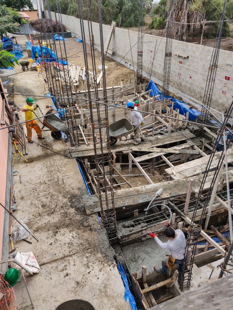 Concrete pour in progress