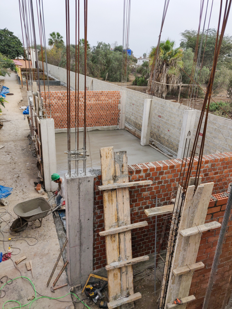 Freshly poured concrete floor in Module 1