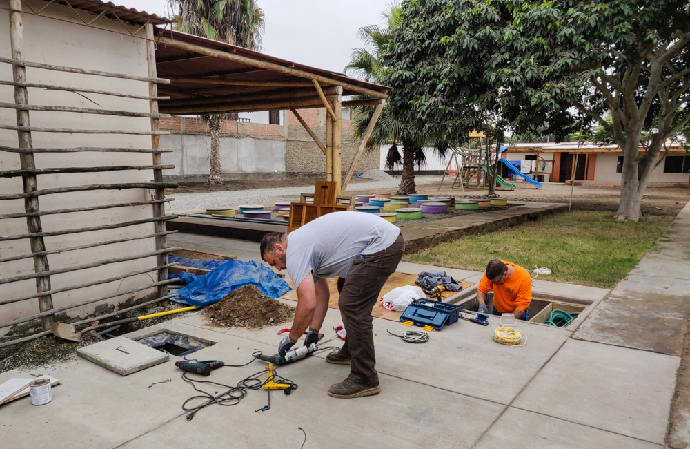 Electricians at work