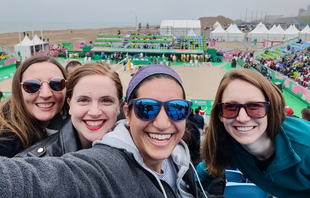 Selfie at the main volleyball court