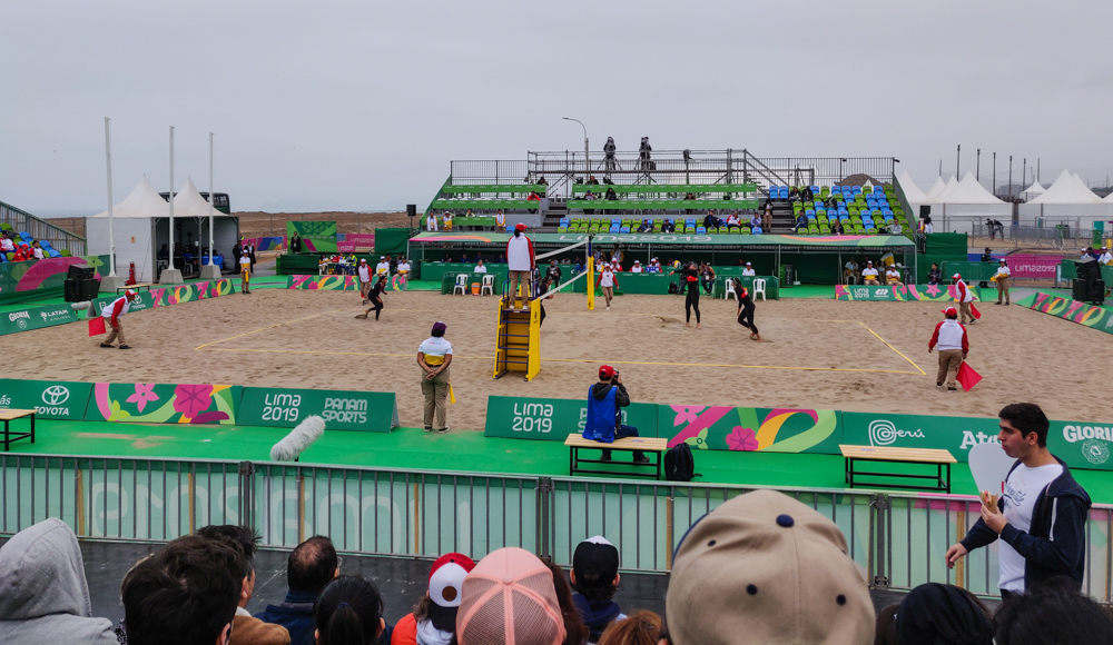 USA vs. Paraguay beach volleyball game