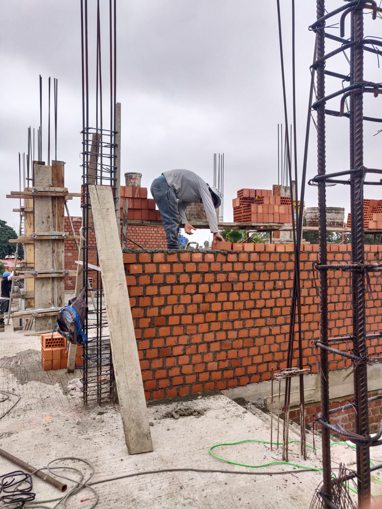 Finishing the second brick wall