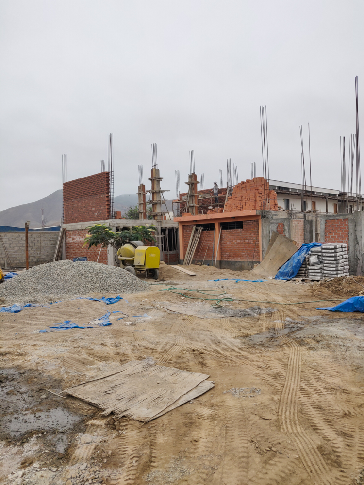 Back view of Module 1 and the bathroom building