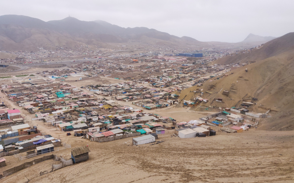 The neighborhood from the top of the hill