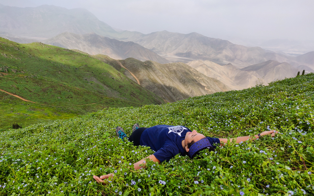 Me laying in the flowers