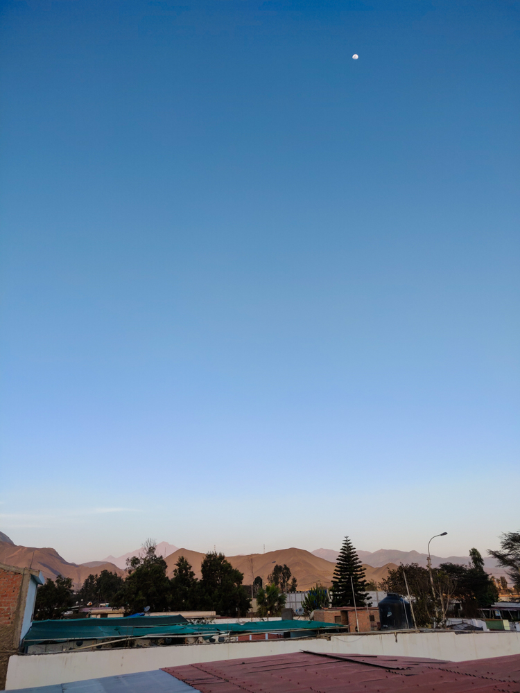 Mountains and moon